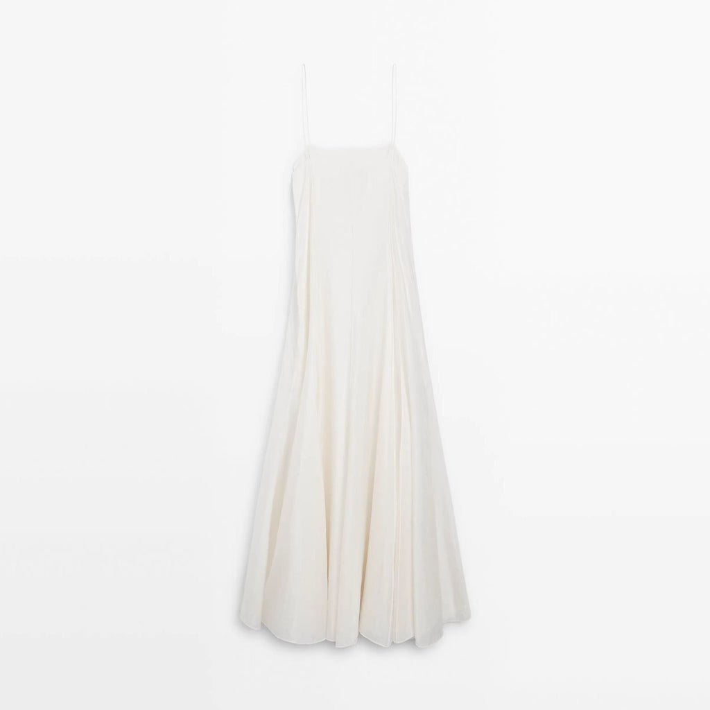 Flowering Girl Women white off-shoulder drape long slip dress