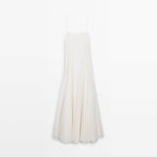 Flowering Girl Women white off-shoulder drape long slip dress