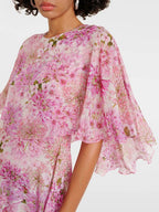 Pink Floral  Maxi Dress