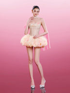 Roxya Floral Strapless Corset Mini Dress