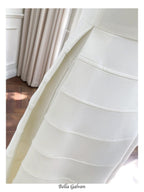 Sleeveless halter neck with diamond midi dress in white
