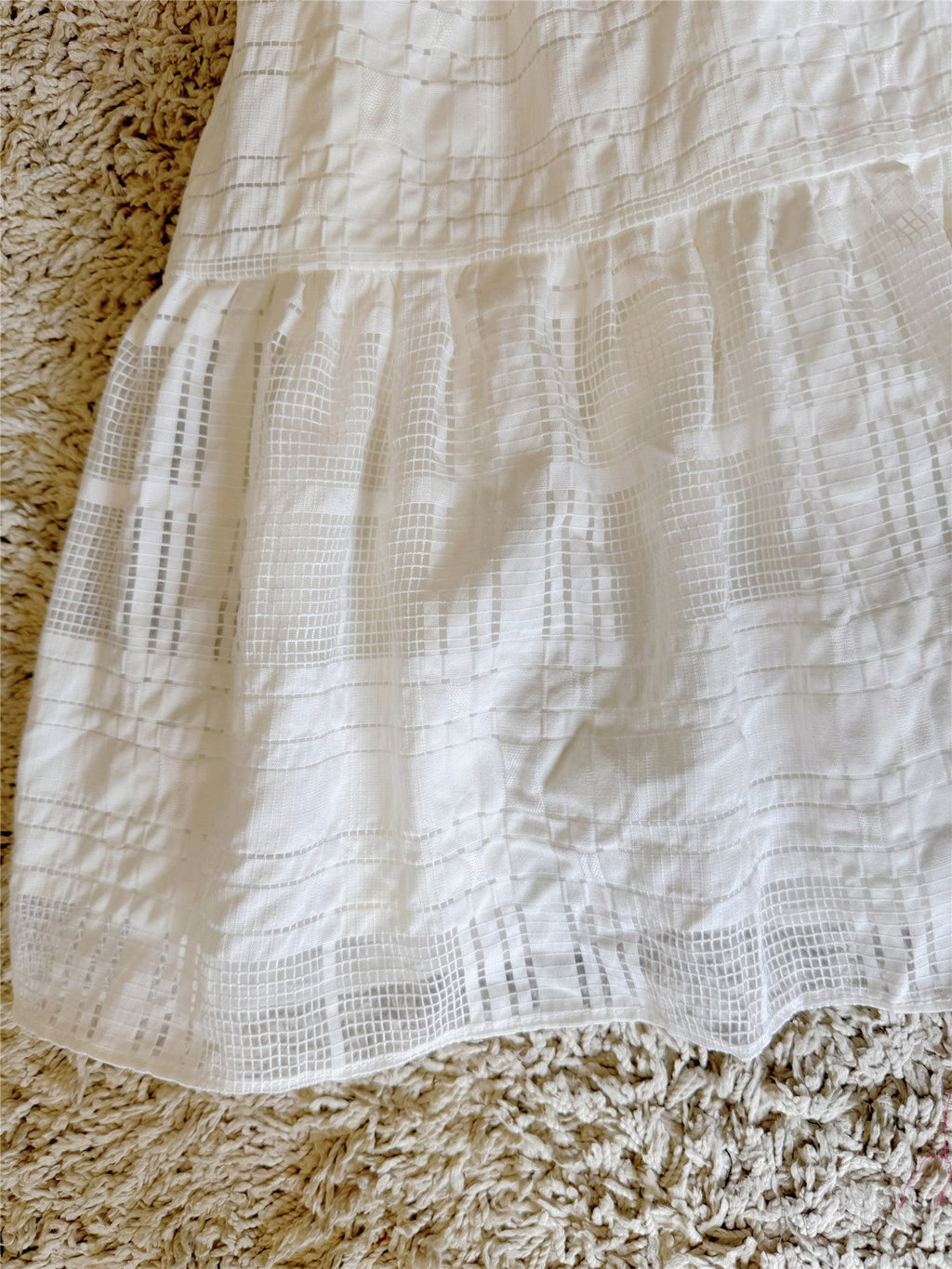 Flowering Girl Women white cut-out lace-up backless dress