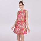 Flowering Girl Women Hilary Multicolor Floral Embroidery Sleeveless Mini Dress