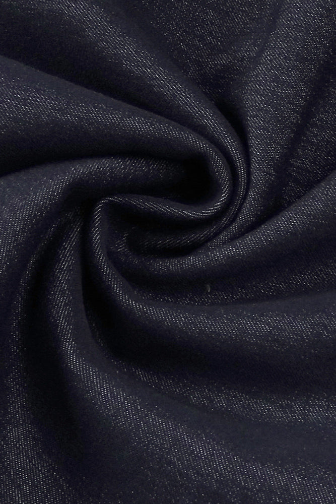 Flowering Girl Women Haltered Corseted Midi Dress Denim In Navy Blue