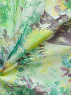 Green Flower Sleeveless Large Swing Maxi Dress