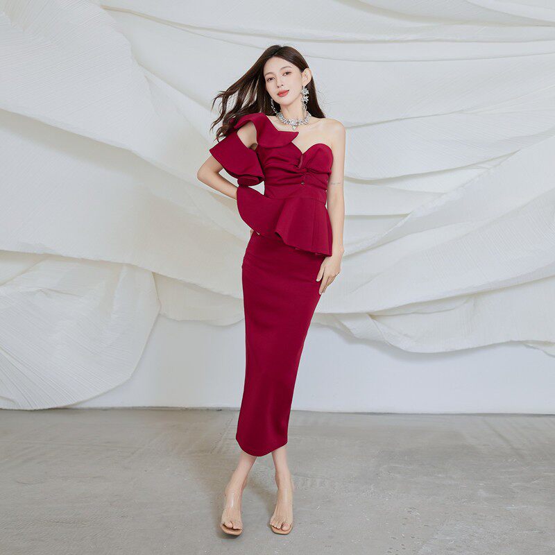 Flowering Girl Women Dolores Strapless Backless Ruffle Maxi Dress Set