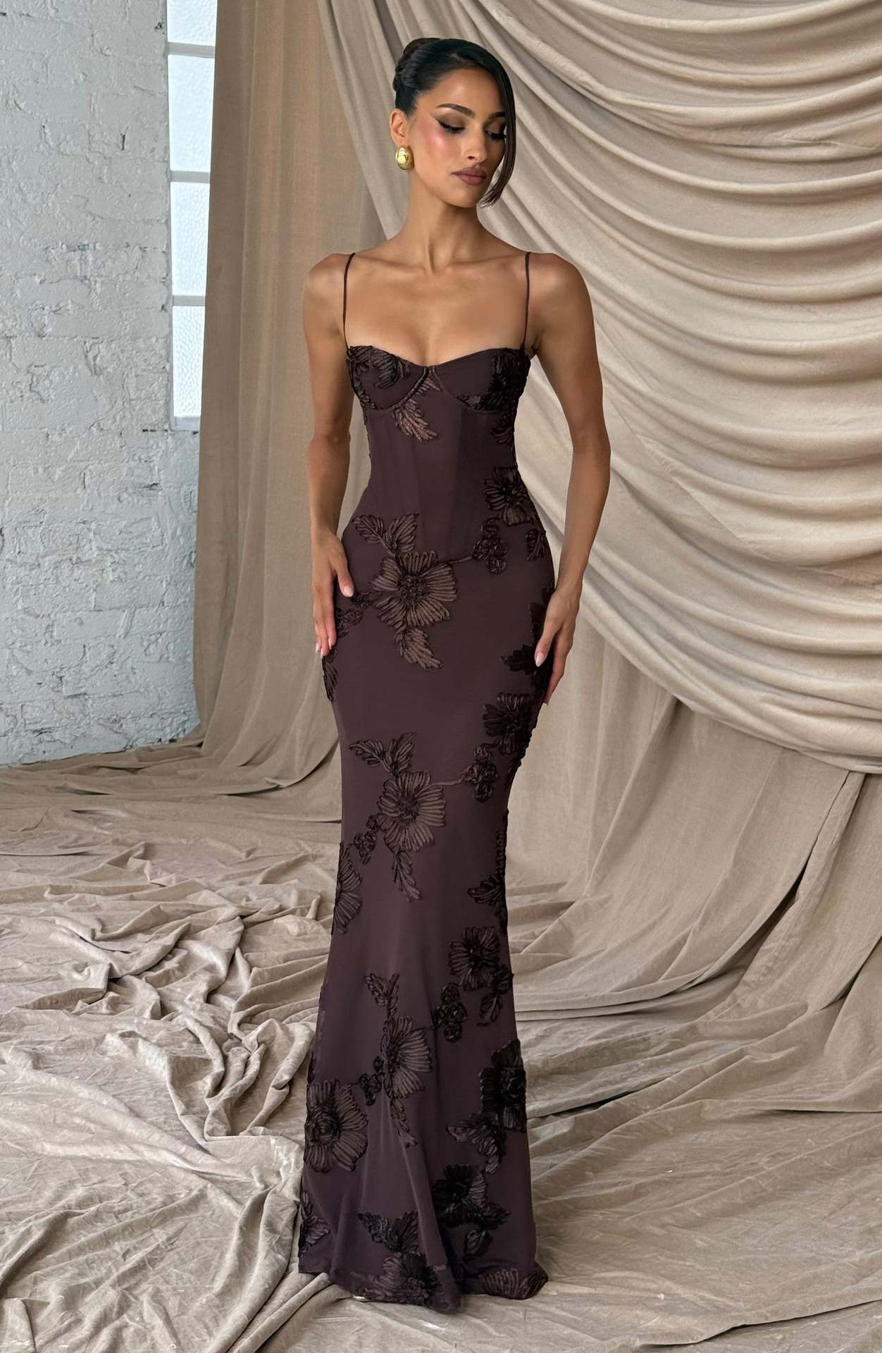 Nefertiti Maxi Dress -Brown