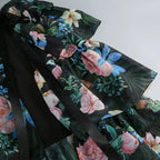 Flowering Girl Women Tropical Floral Cutout High Low Tiered Maxi Dress
