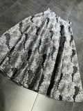 Jacquard High Waist A-Line Midi Skirt