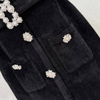 kama Black Chenille Knit Midi Dress