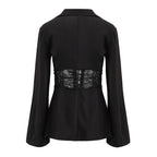 Flowering Girl Women Melany See Through Lace Up Shirt in Black