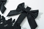 Flowering Girl Women hermosa Bow Strap Embroidered Lace Maxi Dress in black
