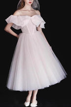 Sebastiane French-Style Ruffled One-Shoulder Midi Dress - White