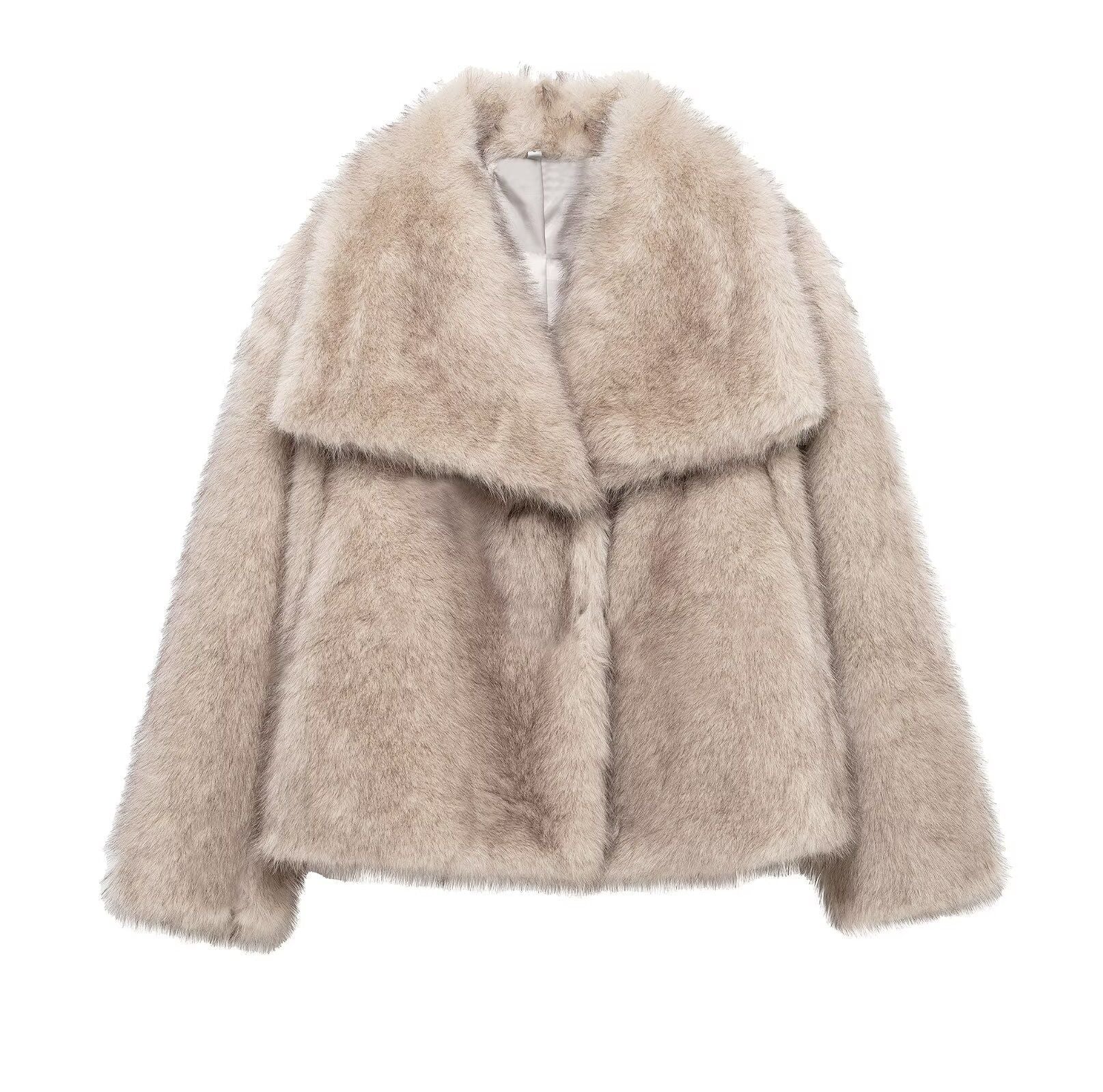 Flowering Girl Women mag lambswool thick fur coat