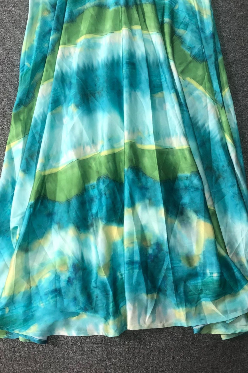 Flowering Girl Women Green Multicolor Floral Print Puff Sleeve Maxi Dress