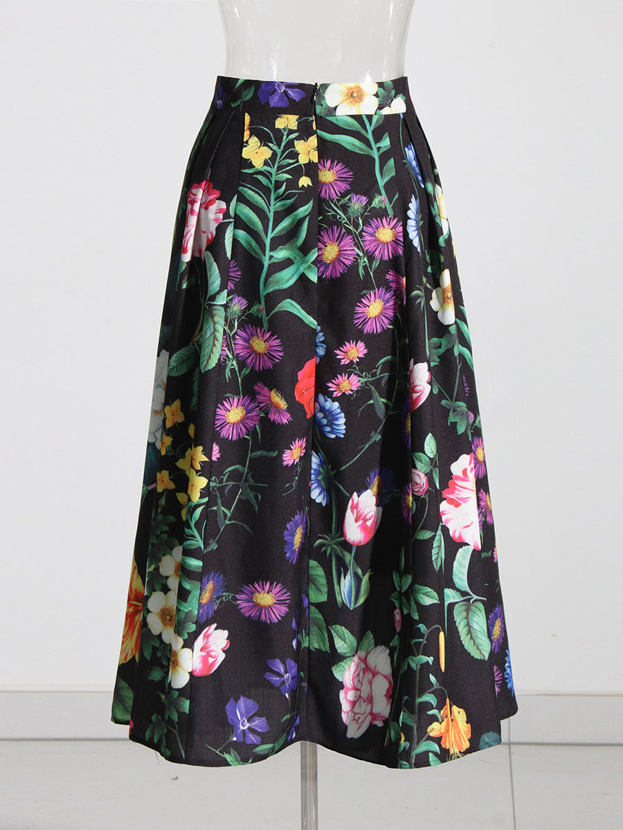 Flowering Girl Women Flower Print Two Pieces Set