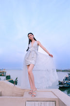 Vivi Light Blue Sleeveless Chiffon Banquet Dress