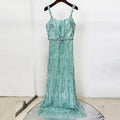 nail bead sequin mesh dress