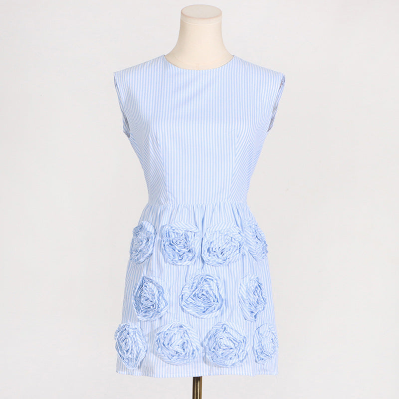 Flowering Girl Women Xaviera Rose Applique Mini Dress In Blue