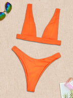 Orange Cross Border Bikini Set