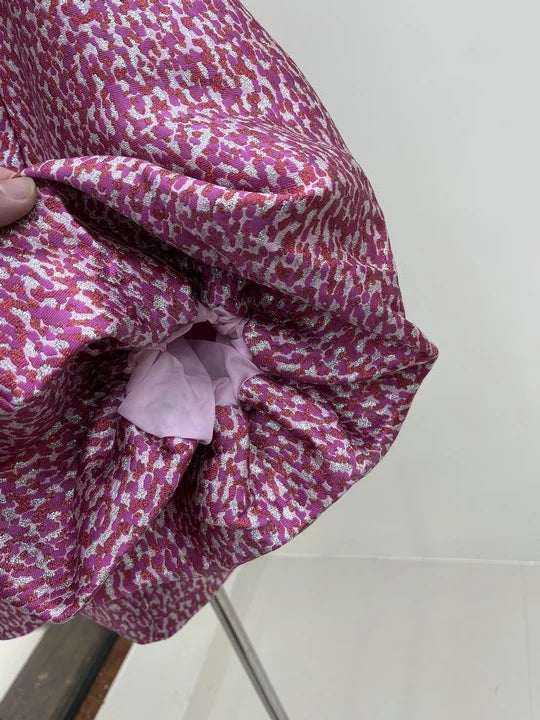 Jacquard Rose Pink Halterneck Mini Dress