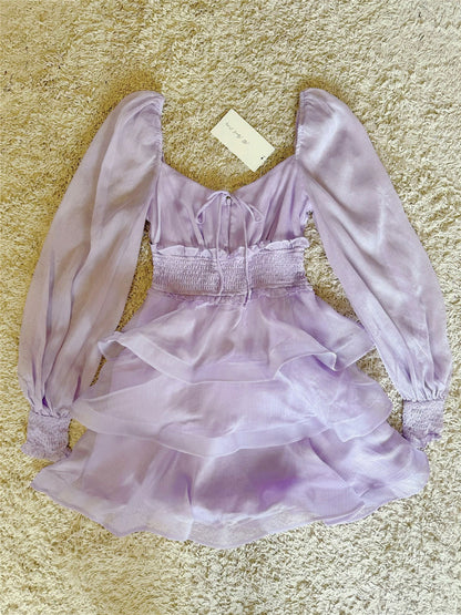 purple layered fairy puffy dress