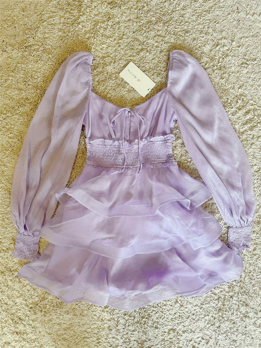 purple layered fairy puffy dress