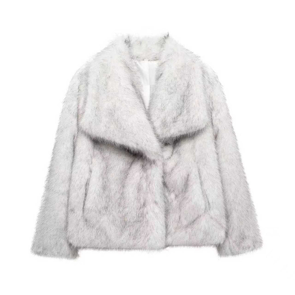 Flowering Girl Women modesty gradient fur coat