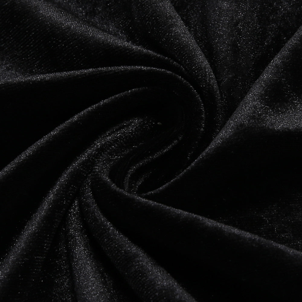 victoria Bow Cascade Velvet Maxi Dress in black