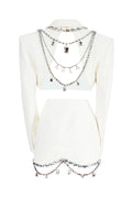 Flowering Girl Women Sabine crystal-embellished jacket & skirt matching set
