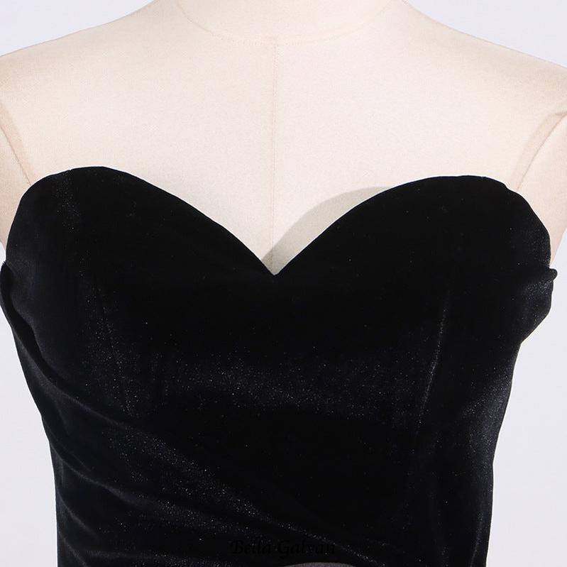 bow Irregular Asymmetric Sleeveless midi Dress in black