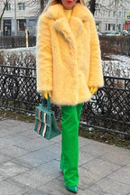 Flowering Girl Women imitation fox fur coat in winter