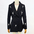 vivien Crystal embellished Blazer in black