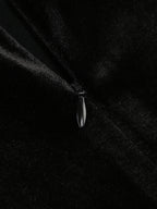 Flowering Girl Women velvet crystal embellished maxi dress in black