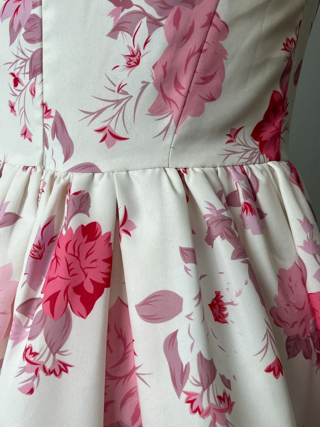 Flowering Girl Women RETALE PINK FLORAL FLARED MINI DRESS