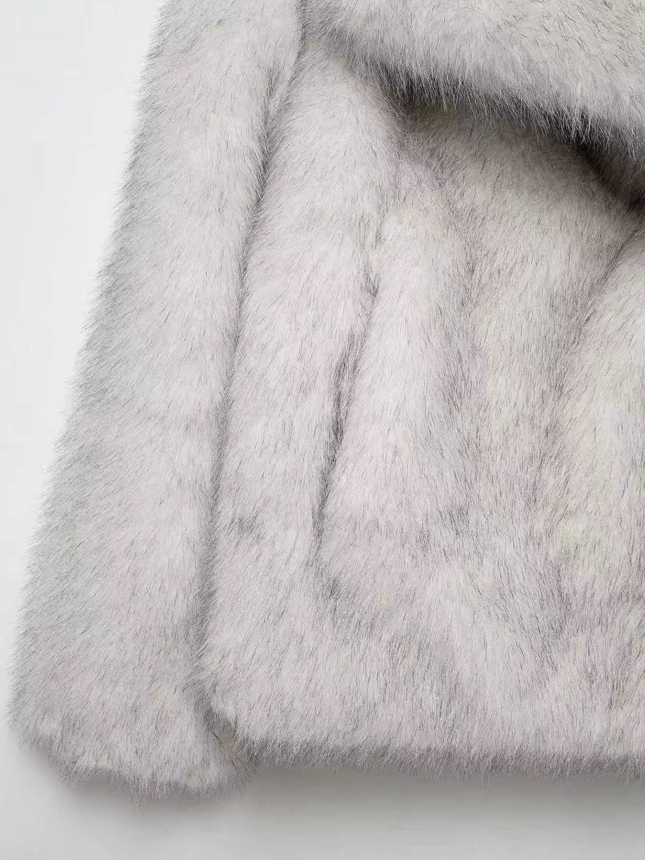 Flowering Girl Women modesty gradient fur coat