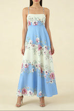 agatha floral print strap midi dress