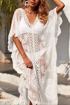 Belinda Water-Soluble Embroidered Beach Cover-Up