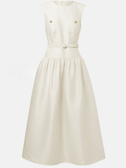 jocelyn Bowknot-Side Bandage Strapless maxi Dress in apricot