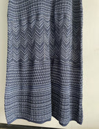 Flowering Girl Women Hollow Striped Sleeveless Knit Midi Dress In Royal Blue