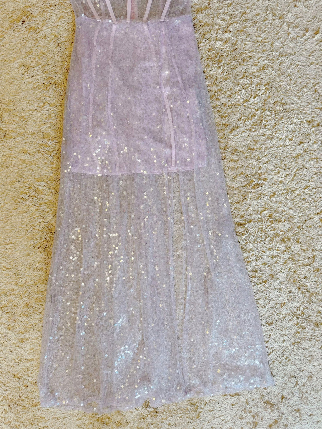 Flowering Girl Women Lavender Sequin Corset Maxi Dress
