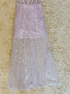 Flowering Girl Women Lavender Sequin Corset Maxi Dress