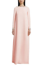 Flowering Girl Women blush pink long sleeve kaftan-style maxi dress