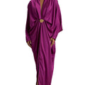 Satin Batwing Sleeve Maxi Kaftan Dress
