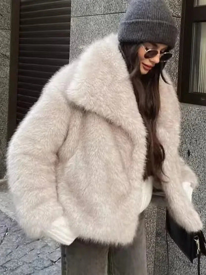 mag lambswool thick fur coat