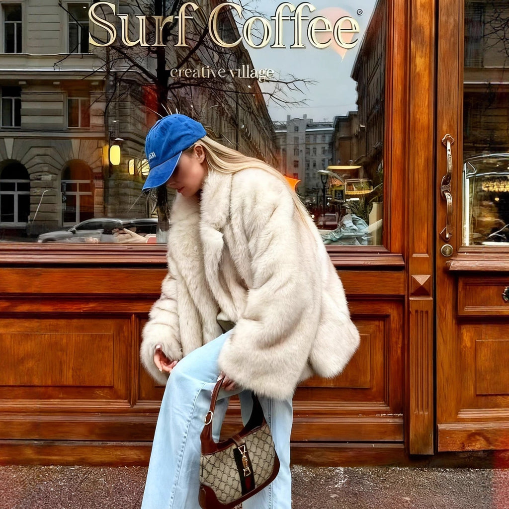 Flowering Girl Women modesty gradient fur coat