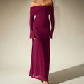 Sprinkled Strapless Long-Sleeved Maxi Dress