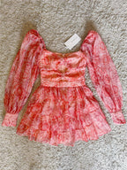cutout-out waist-cinching layered dress