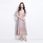 eileen multicolor single-breasted printed midi dress