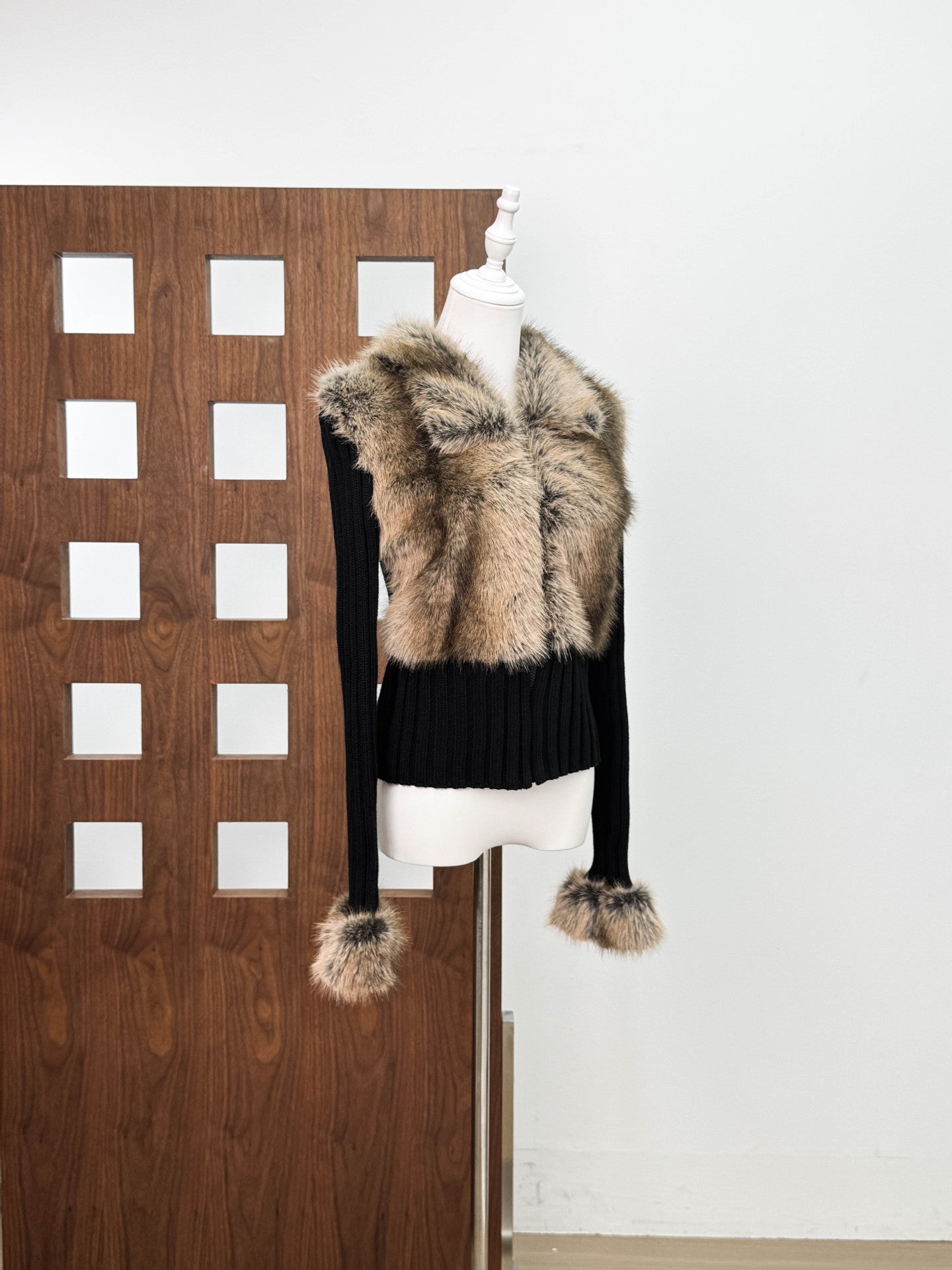 Geraldine Faux Fur Knit Coat